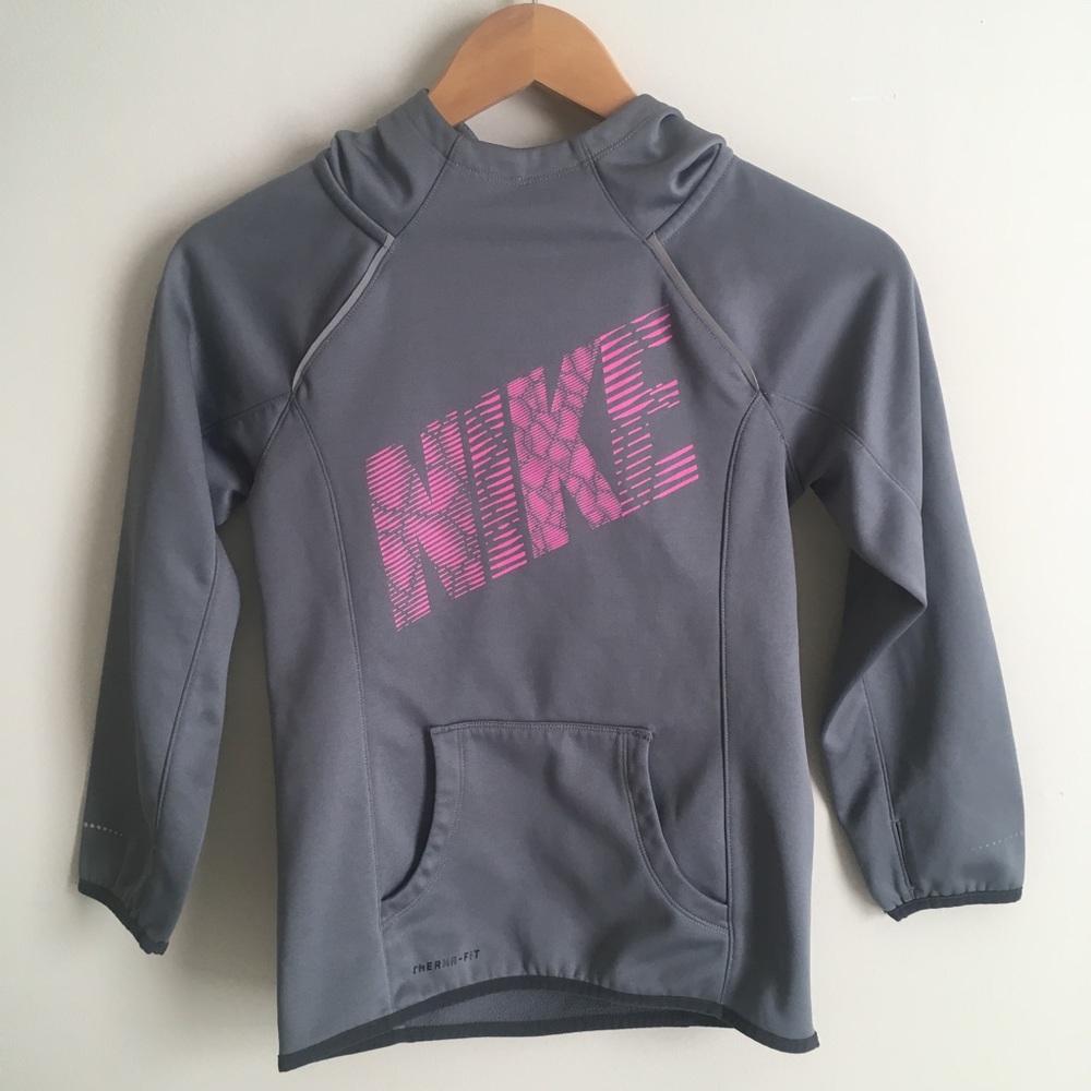 2/$20 Nike pull over hoodie girls small therma-fit